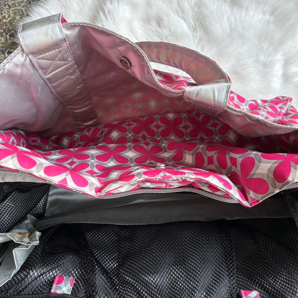 Ju Ju Be Be Prepared Pink Pinwheel Diaper Bag Large Floral Travel Tote - Picture 10 of 16